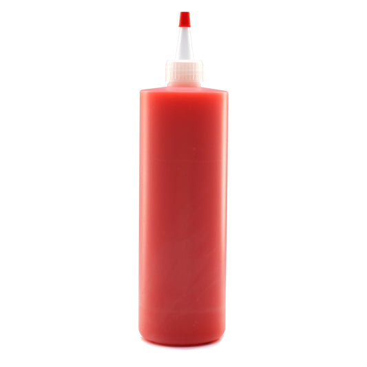 Lakeshore Trade Plastic Squeeze Condiment Bottles with Red Tip Cap 16-ounce Set of 6