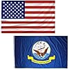 Lakeshore Trade Set of 2 US Navy Flag 3x5 outdoor, American United States Military Flags & USA Banner for Outdoor Indoor Garage Room Wall (Navy)
