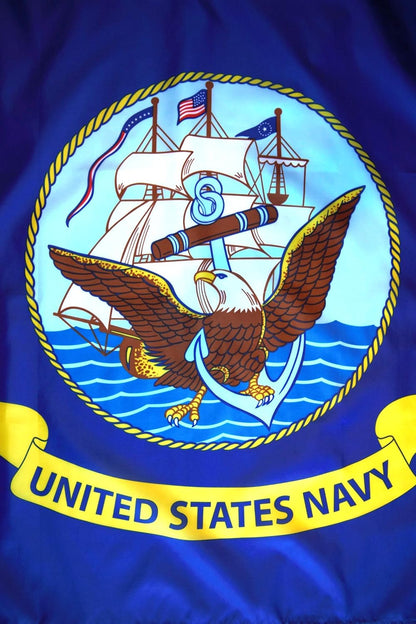 Lakeshore Trade US Navy 3x5 Flag, Polyester, Double Stitched Edges, Brass Grommets, Indoor/Outdoor