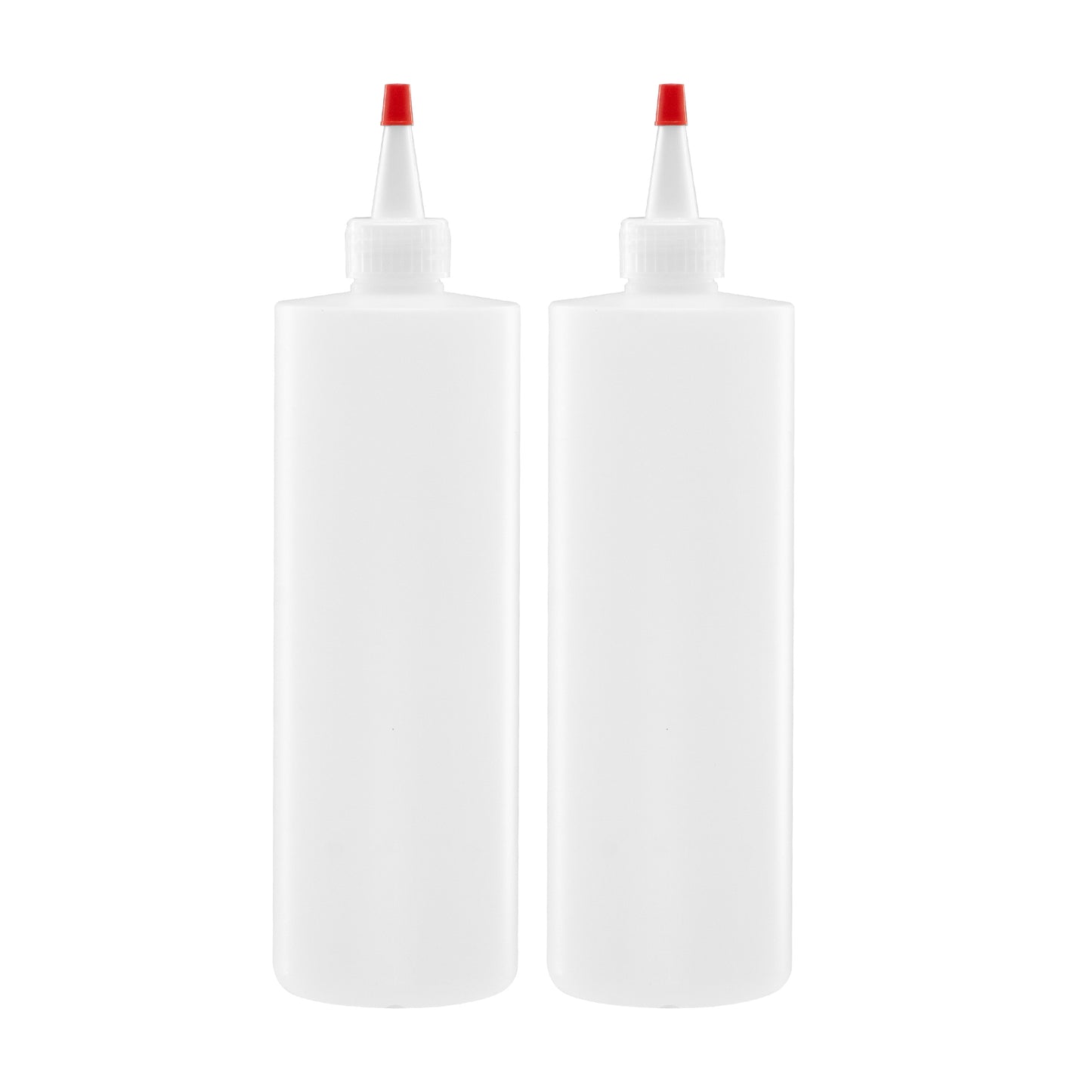 Lakeshore Trade Plastic Squeeze Condiment Bottles with Red Tip Cap 16-ounce Set of 6