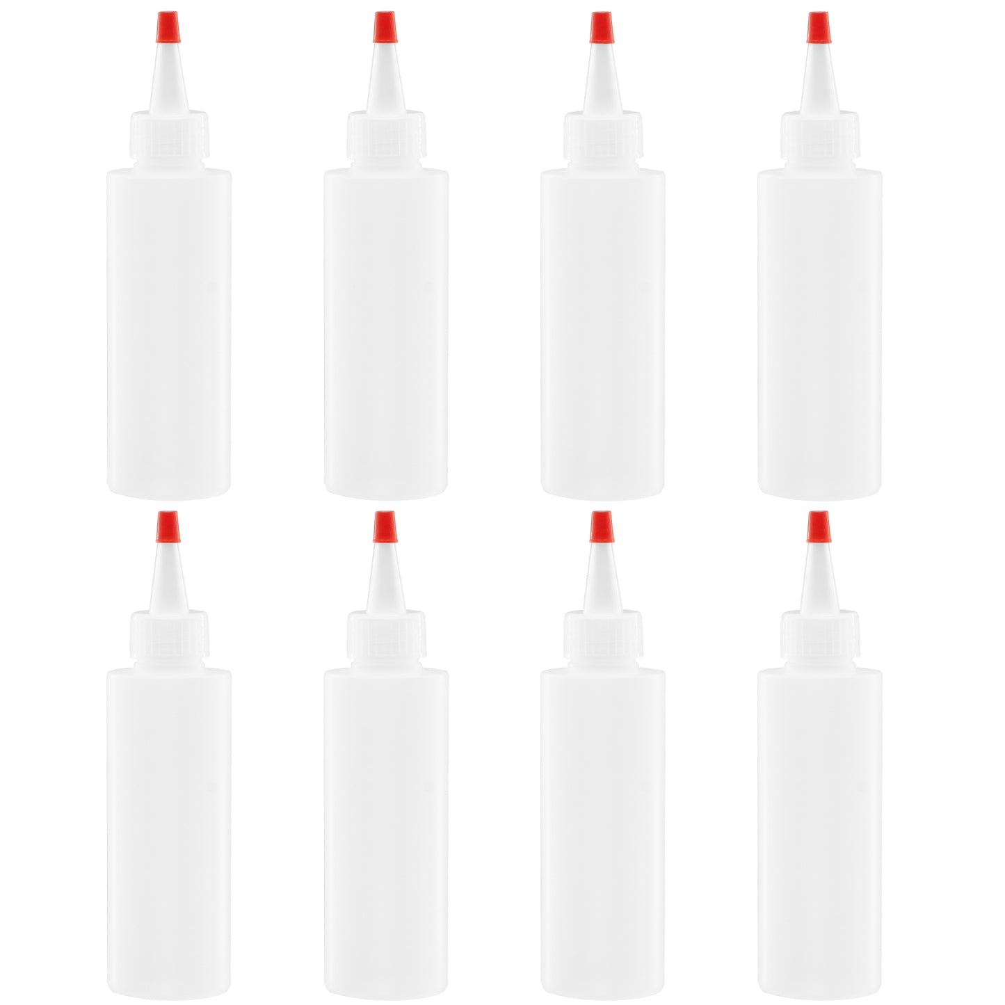8-Pack of 4 Oz Plastic Small Squeeze Bottles and Caps - BPA-Free, Latex-Free, Food-Grade - Great for Icing, Cookie Decorating, Sauces, Condiments, Arts and Crafts and More