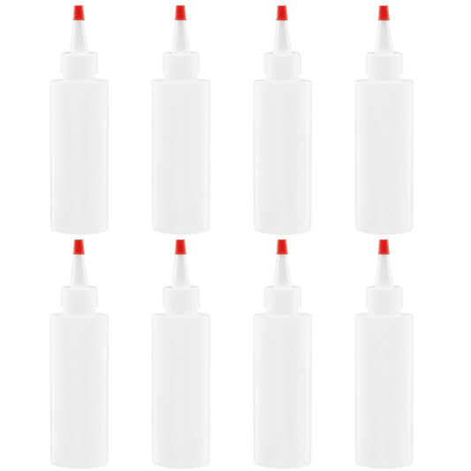 8-Pack of 4 Oz Plastic Small Squeeze Bottles and Caps - BPA-Free, Latex-Free, Food-Grade - Great for Icing, Cookie Decorating, Sauces, Condiments, Arts and Crafts and More