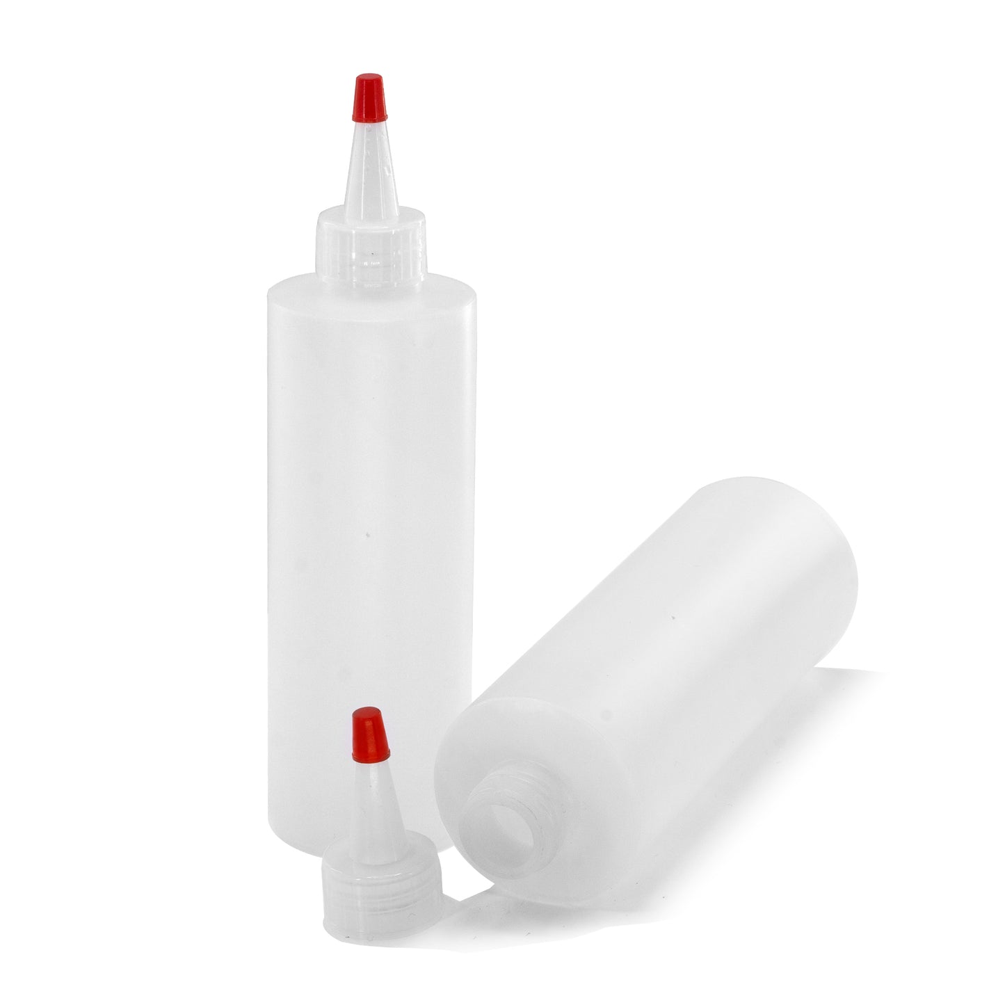 Lakeshore Trade 2PK 8 oz Clear Plastic Squeeze Bottle - Condiment Dispenser Ketchup Mustard Sauce