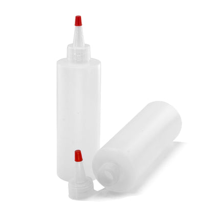 Lakeshore Trade 2PK 8 oz Clear Plastic Squeeze Bottle - Condiment Dispenser Ketchup Mustard Sauce