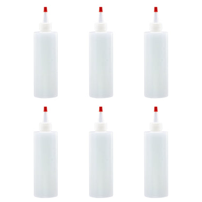 Lakeshore Trade 6 Pack - 8 oz, Plastic Squeeze Bottles HDPE with Cap