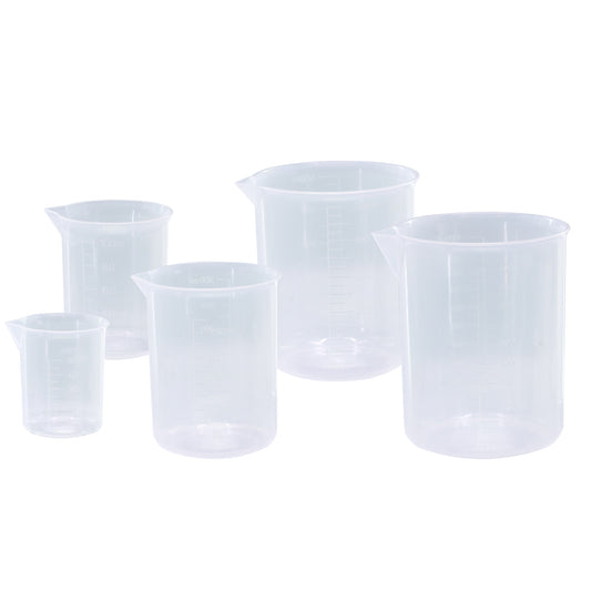 Lakeshore Trade Graduated Plastic Beaker Set, 5 Sizes - 50, 100, 250, 500, 1000ml