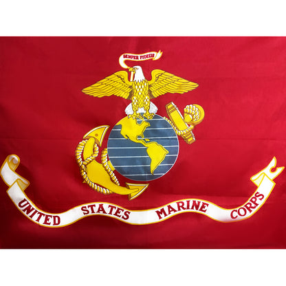 Lakeshore Trade Marine Corps Flag, 100% American Made,  3x5 Outdoor USMC Flag, Made in the USA (3 by 5 foot)