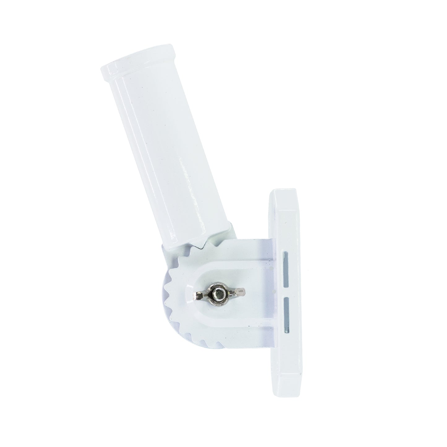 Lakeshore Trade Multi-Position Aluminum Flagpole Bracket, For 1 inch Diameter Flagpole - with Installation Screws and Anchors - White