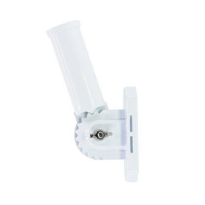 Lakeshore Trade Multi-Position Aluminum Flagpole Bracket, For 1 inch Diameter Flagpole - with Installation Screws and Anchors - White