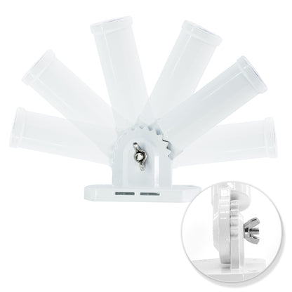 Lakeshore Trade Multi-Position Aluminum Flagpole Bracket, For 1 inch Diameter Flagpole - with Installation Screws and Anchors - White