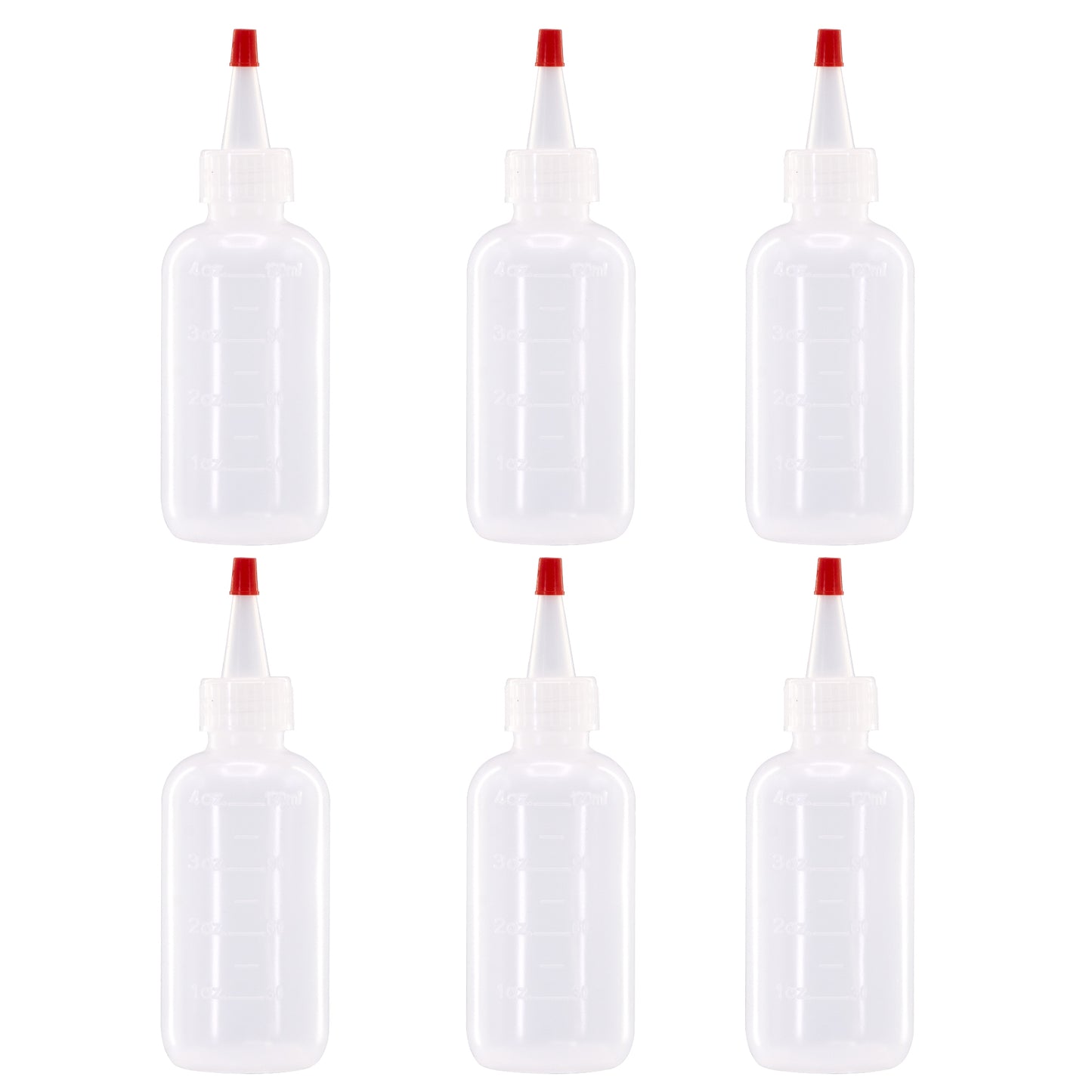Lakeshore Trade 4oz HDPE Plastic Squeeze Bottles w/Yorker Tips (6-Pack)