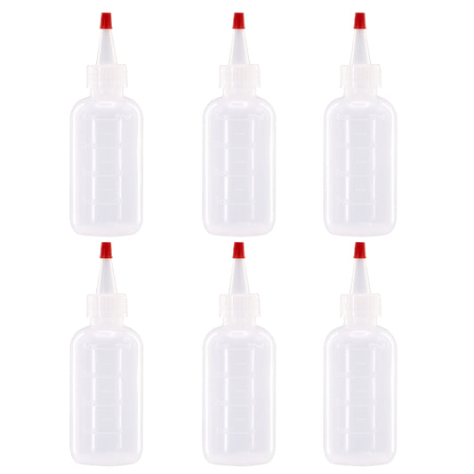 Lakeshore Trade 4oz HDPE Plastic Squeeze Bottles w/Yorker Tips (6-Pack)