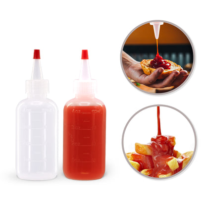 Lakeshore Trade 4oz HDPE Plastic Squeeze Bottles w/Yorker Tips (6-Pack)