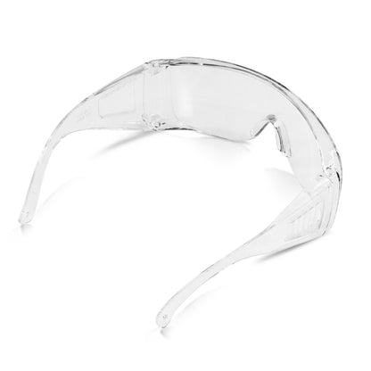 Lakeshore Trade Protective Eyewear Safety Goggles Clear Anti-fog/Anti-Scratch Safety Glasses over Prescription Glasses, Transparent Frame