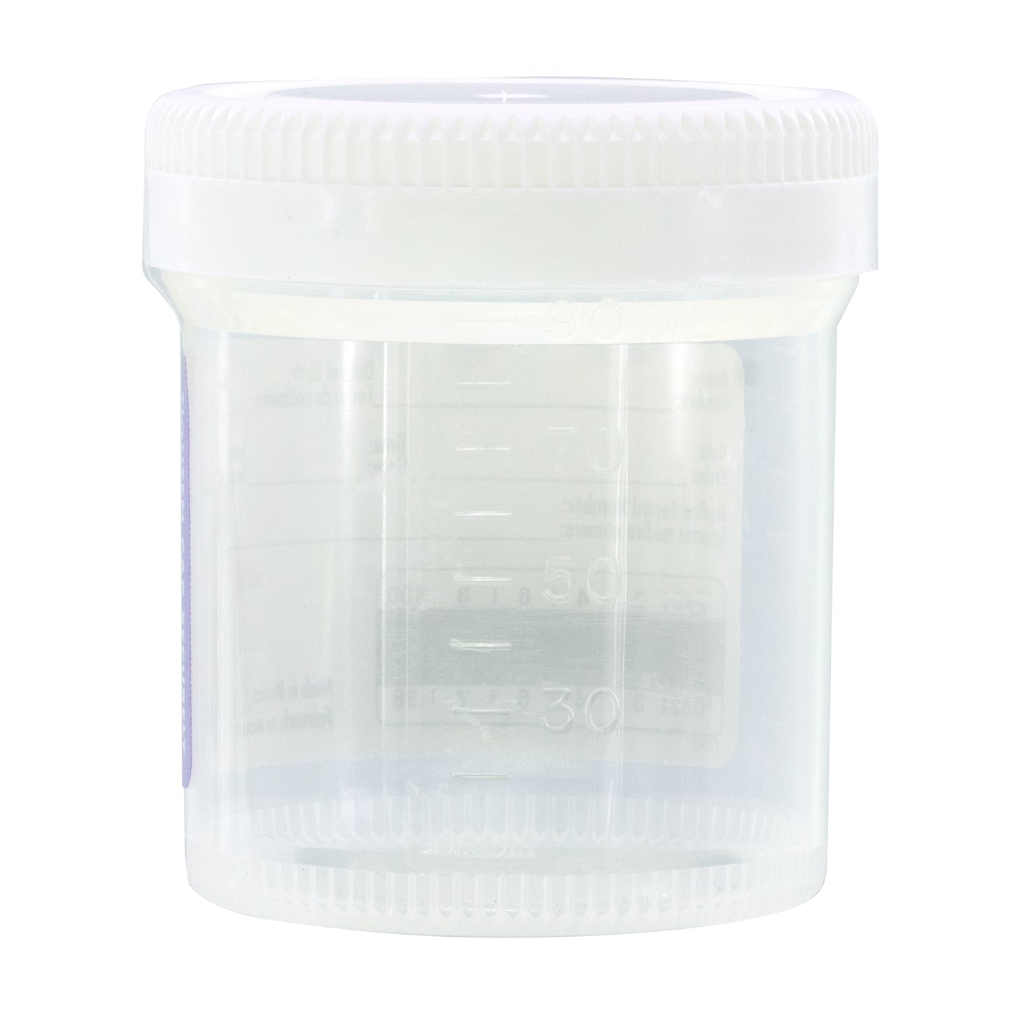 Lakeshore Trade Quality Sterile Specimen Cups, Screw-on Cap, Temperature Strip with Tamper Evident Seal, 3oz/90ml - 5PK