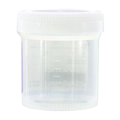 Lakeshore Trade Quality Sterile Specimen Cups, Screw-on Cap, Temperature Strip with Tamper Evident Seal, 3oz/90ml - 5PK
